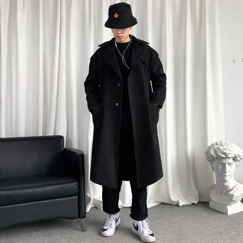 Blade Runner Jacket Winter Casual Solid Color Loose Trench Coat