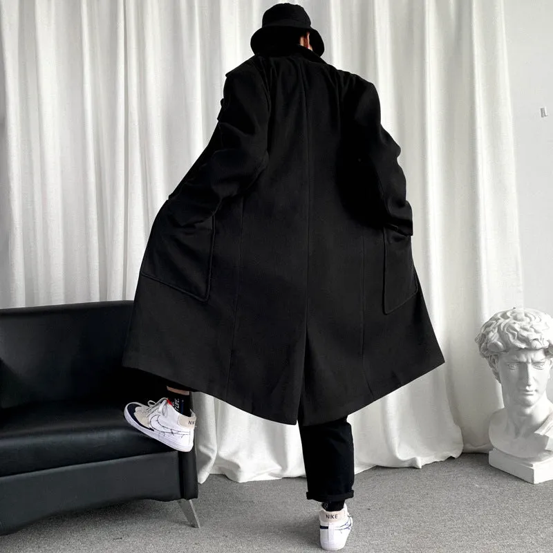 Blade Runner Jacket Winter Casual Solid Color Loose Trench Coat