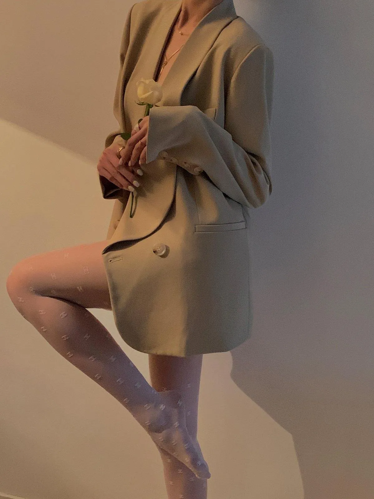 Casual Loose Blazer - Beige