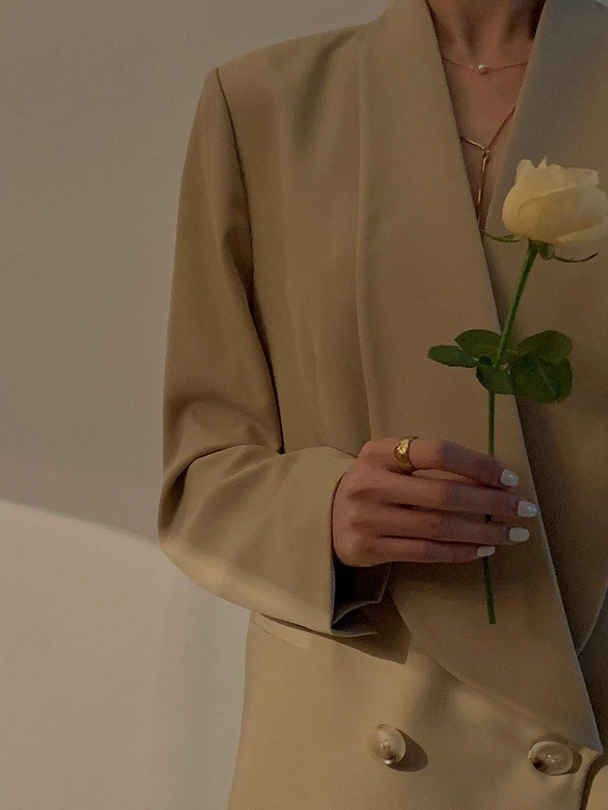 Casual Loose Blazer - Beige