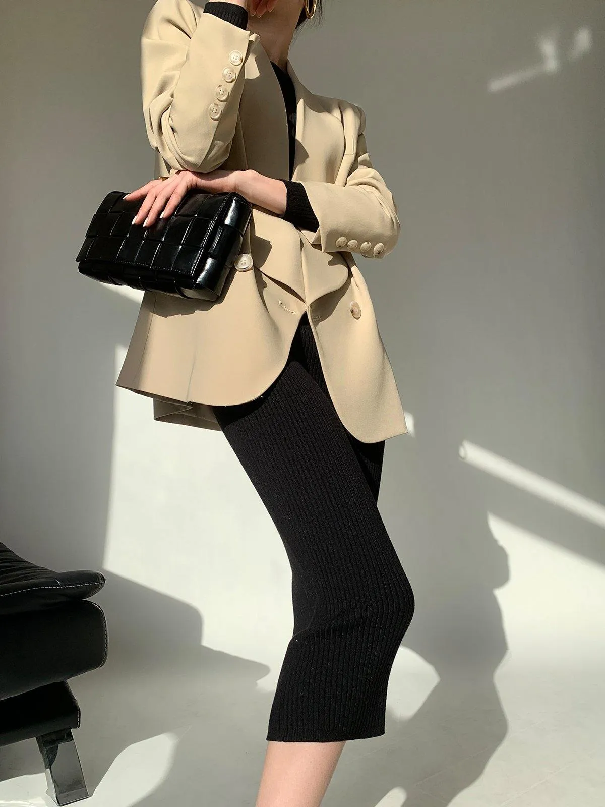 Casual Loose Blazer - Beige