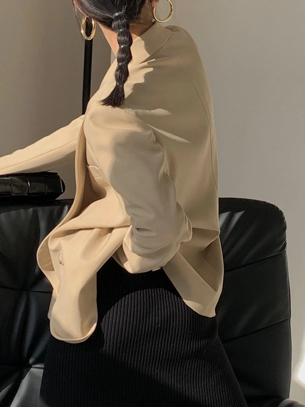Casual Loose Blazer - Beige