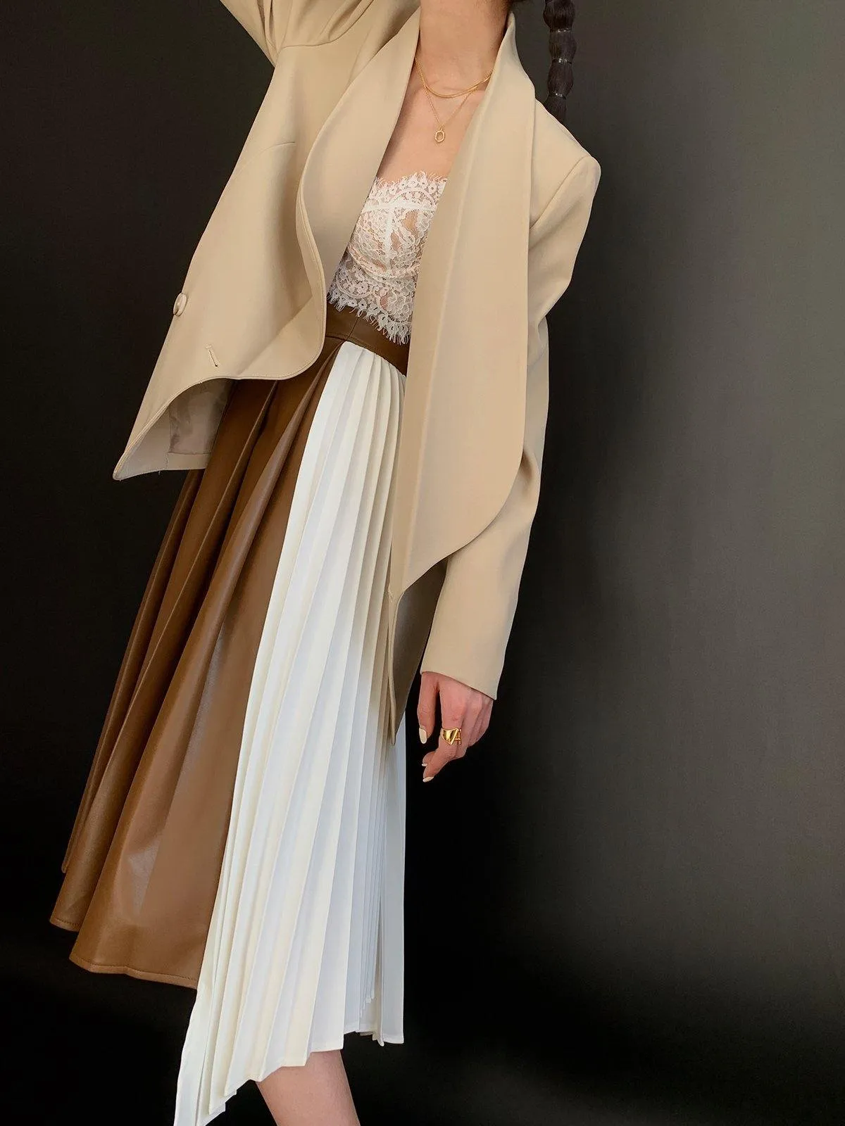 Casual Loose Blazer - Beige
