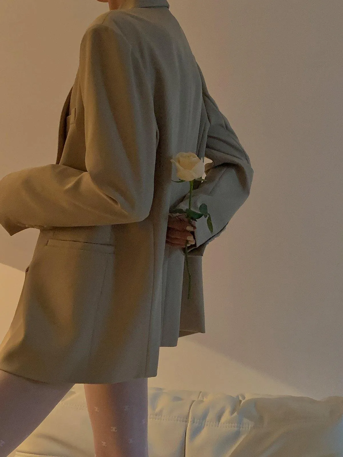 Casual Loose Blazer - Beige