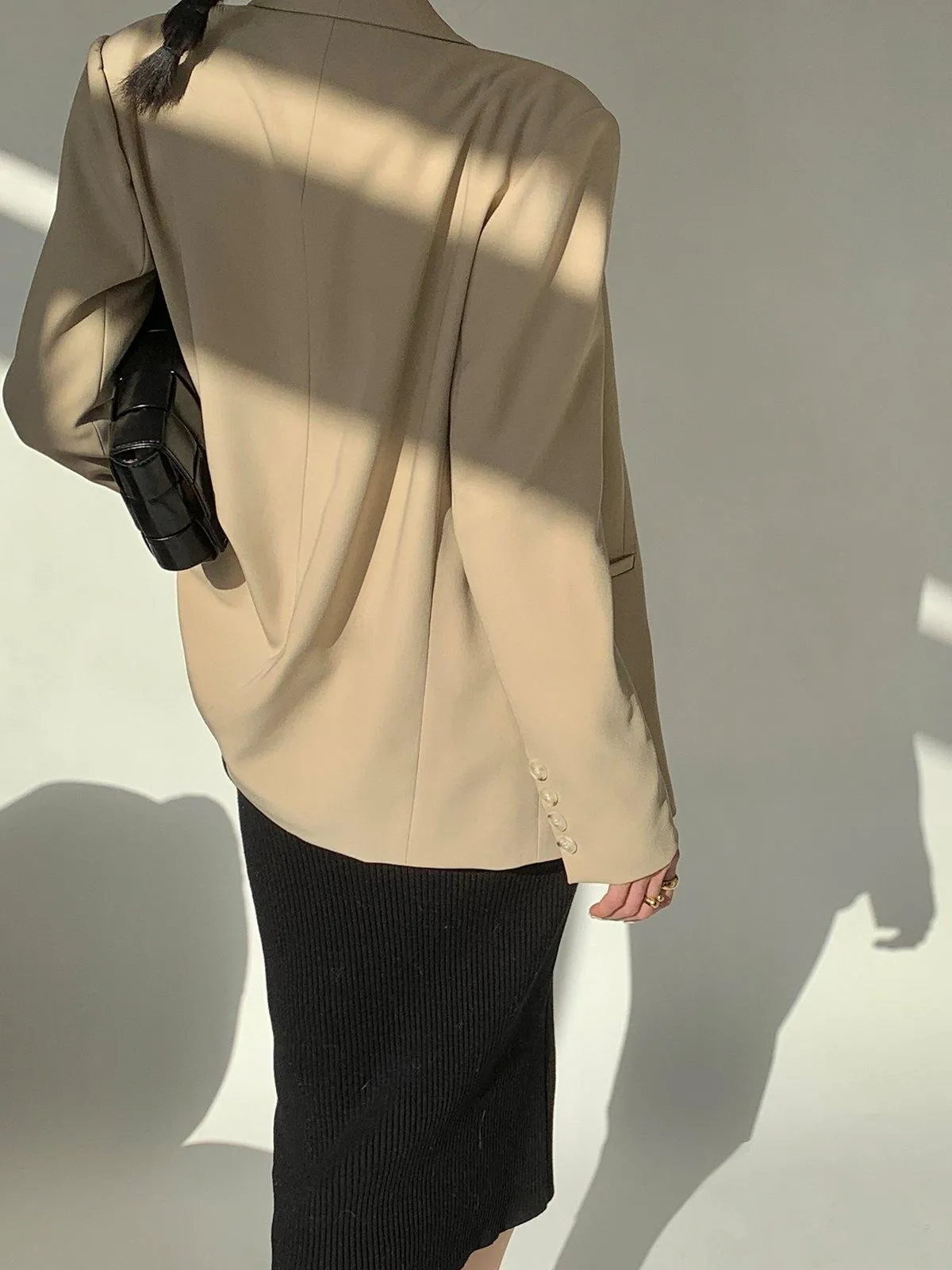 Casual Loose Blazer - Beige