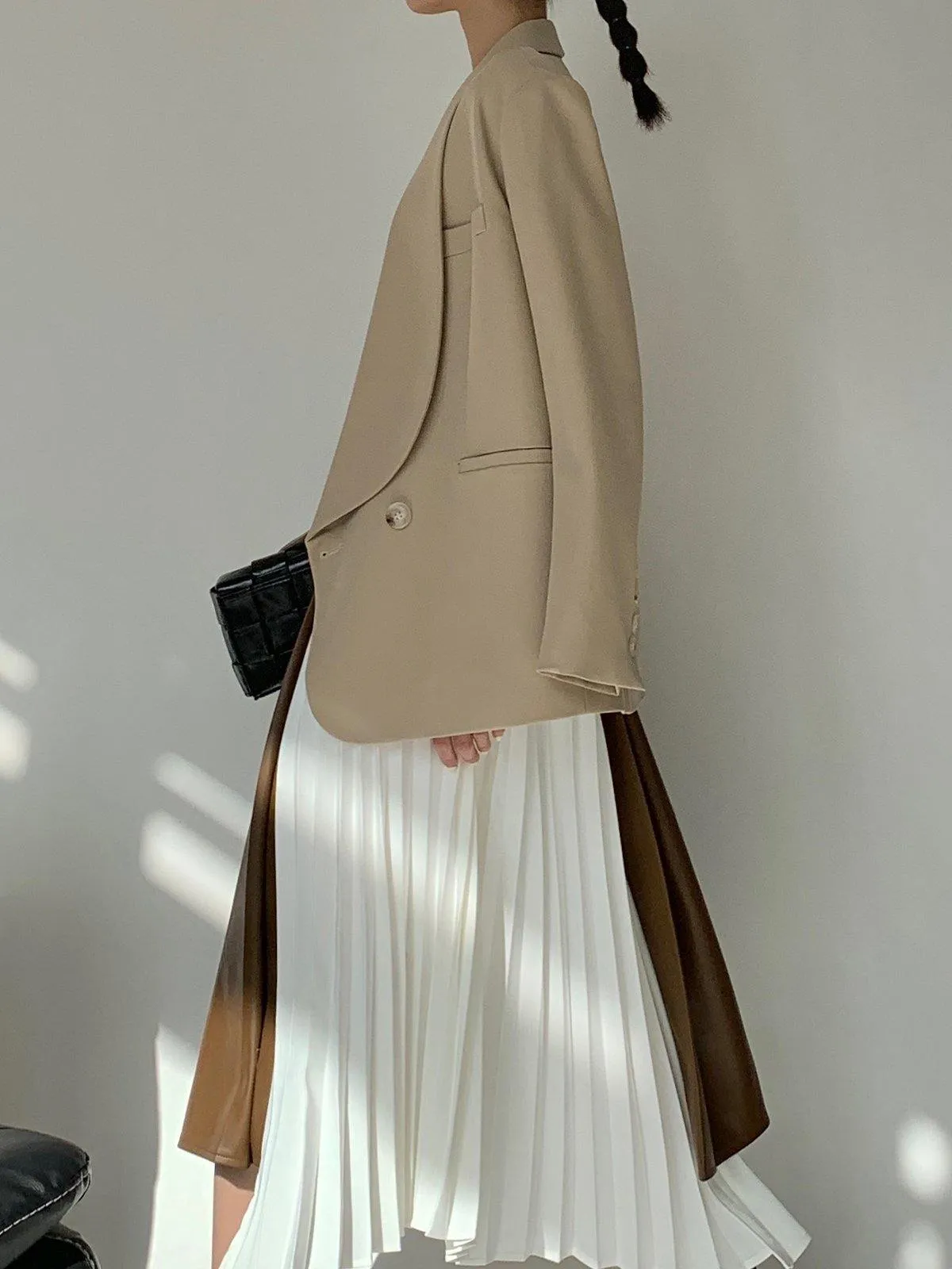Casual Loose Blazer - Beige