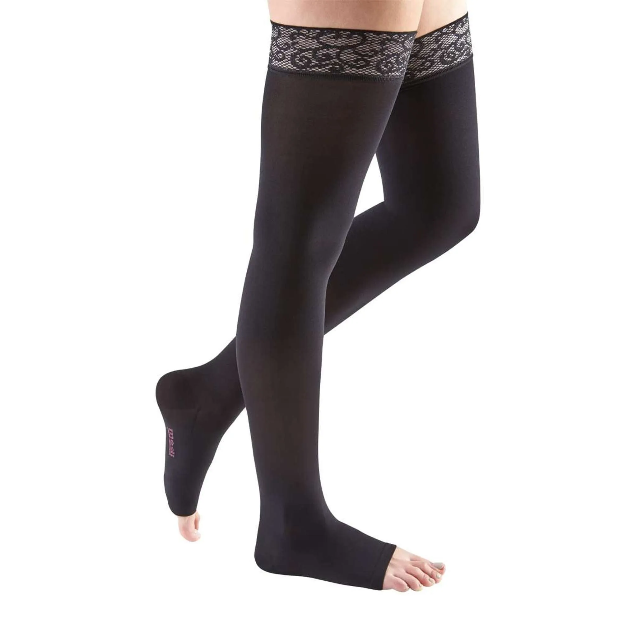 Mediven Comfort 15-20 mmHg Thigh w/Lace Top Band, Open Toe