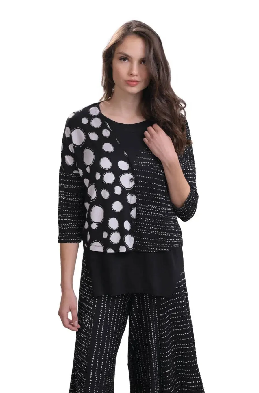 Mix Print Jersey Cardigan