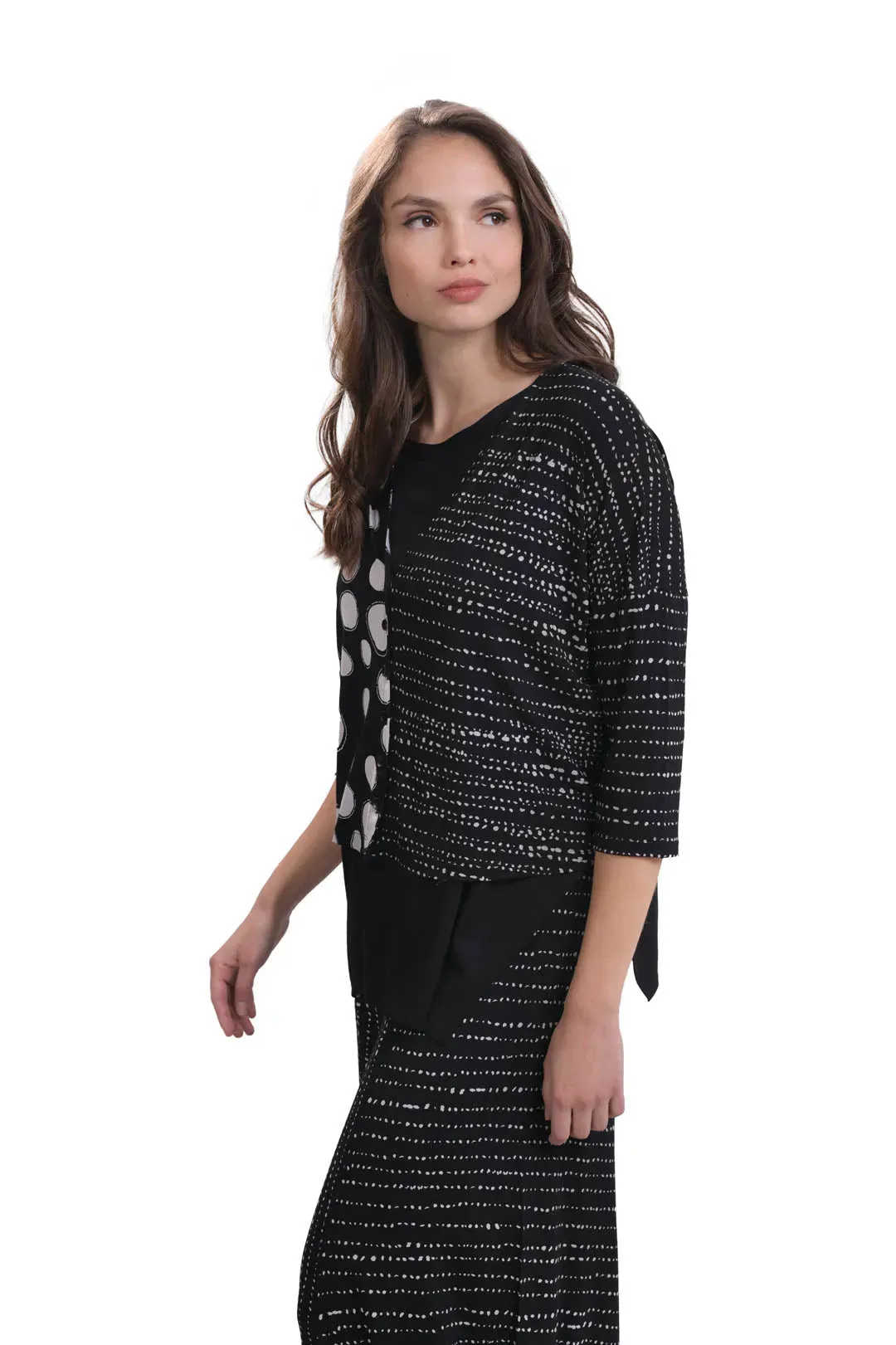 Mix Print Jersey Cardigan
