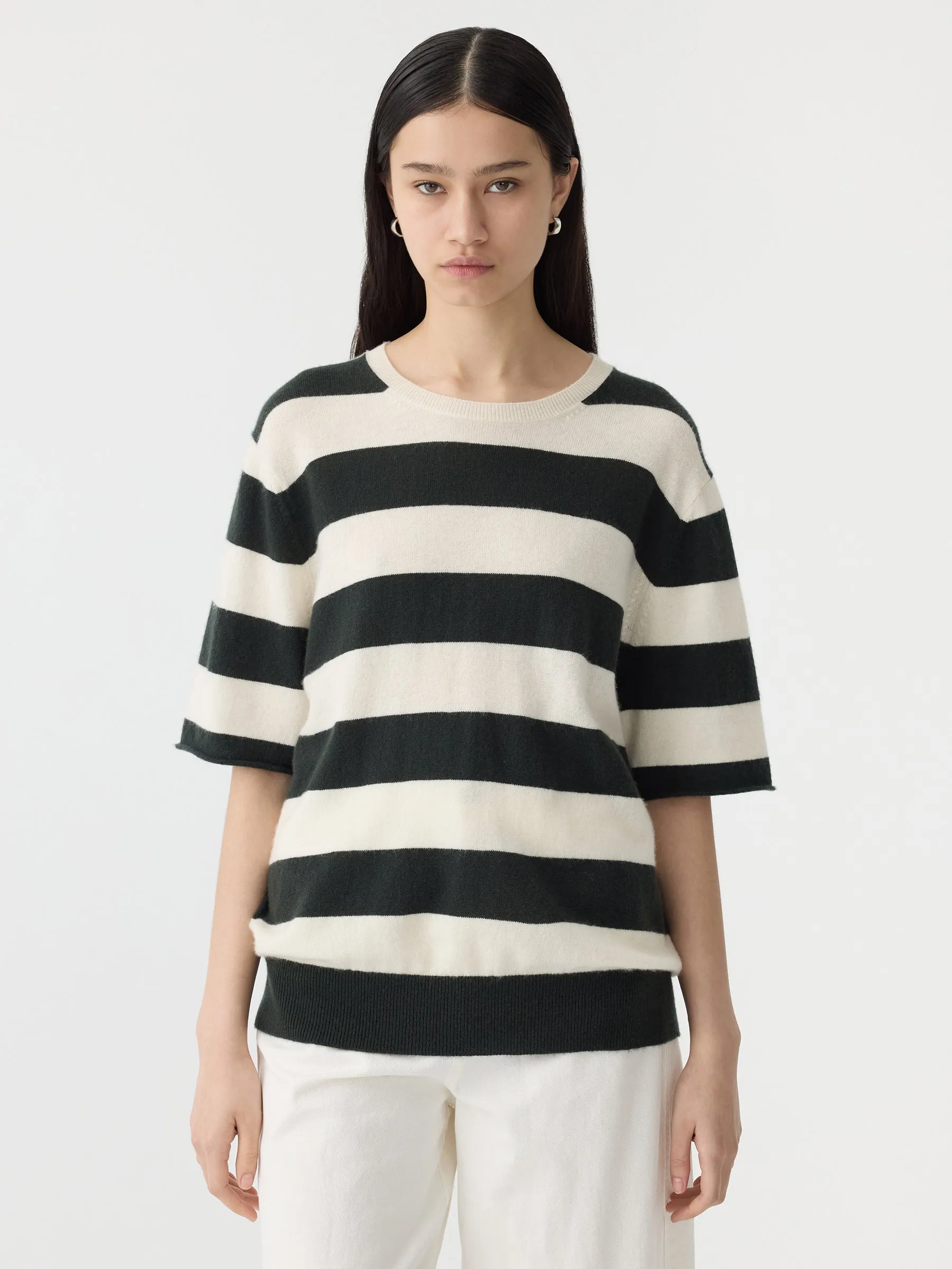 stripe merino cashmere knit