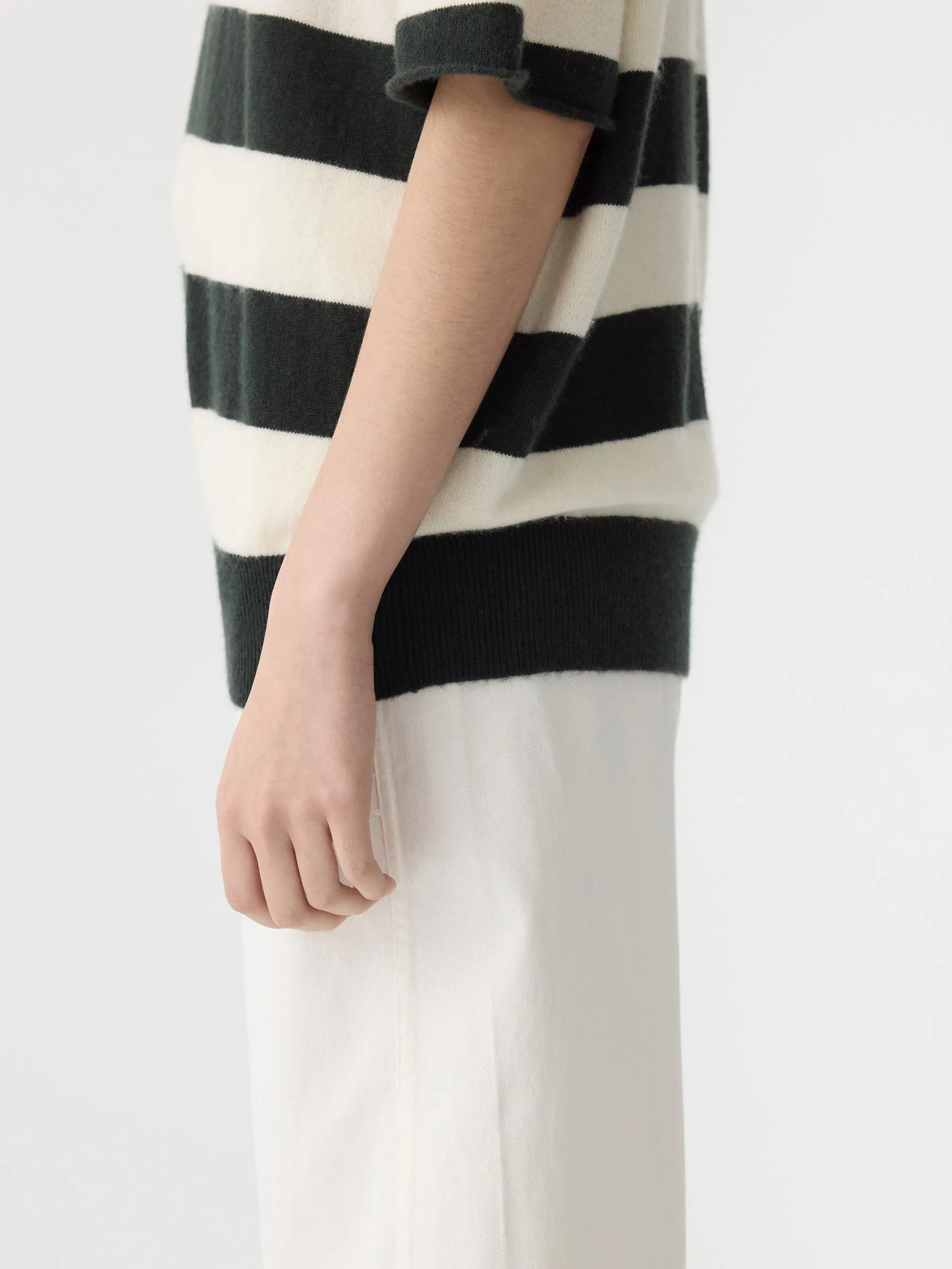 stripe merino cashmere knit
