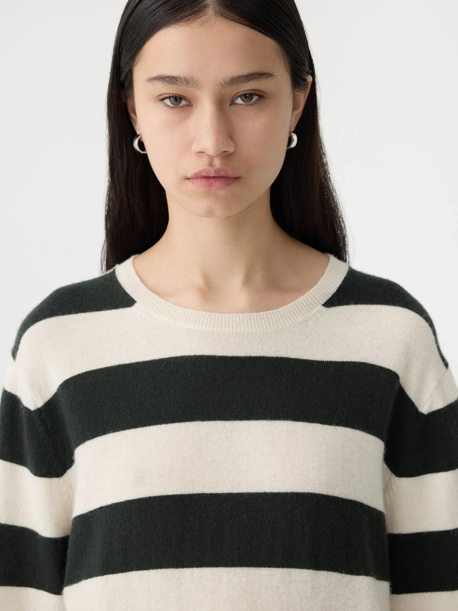 stripe merino cashmere knit